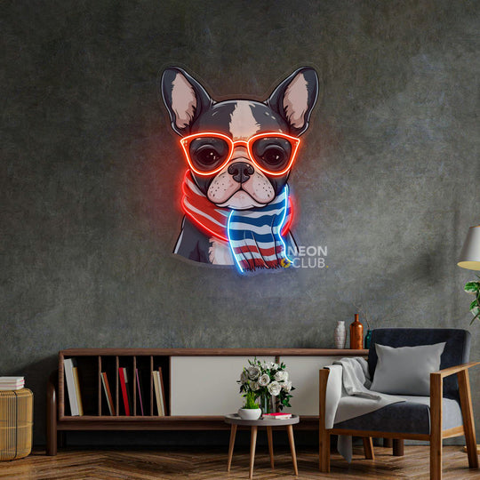 Dog Glass Neon Pop Art