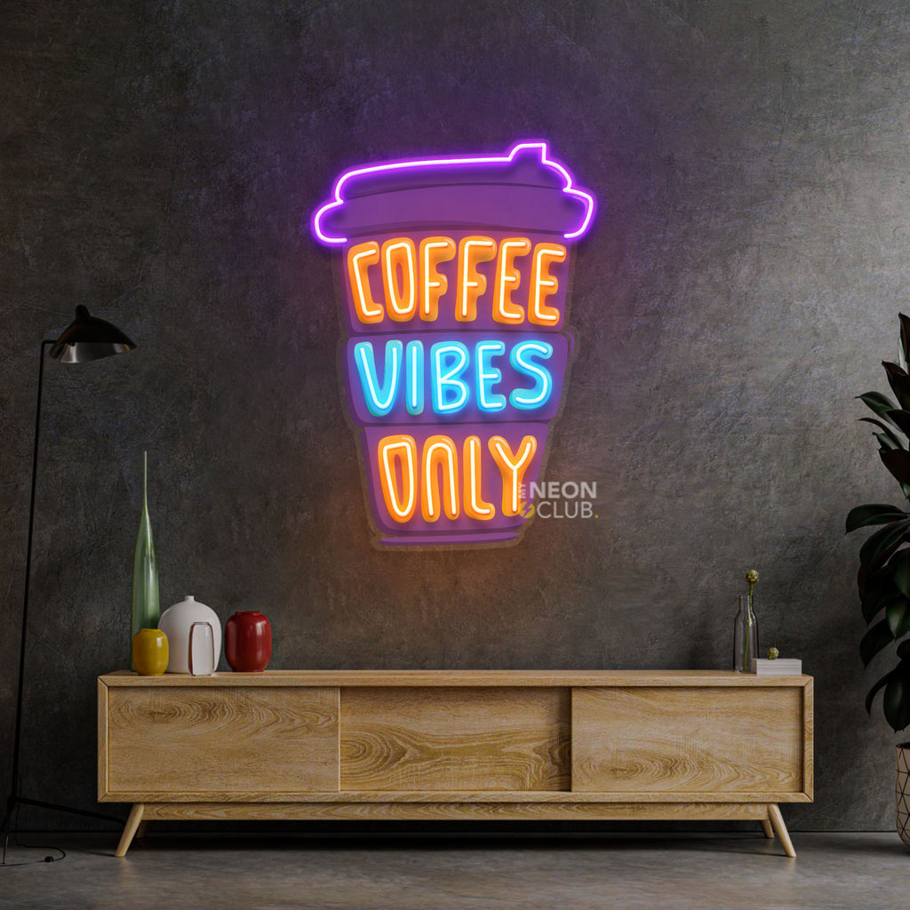 Coffee Vibes Only Neon Pop Art