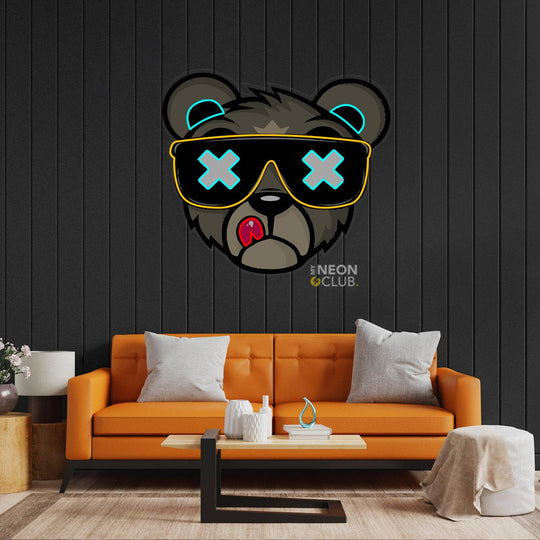 Bear Neon Pop Art