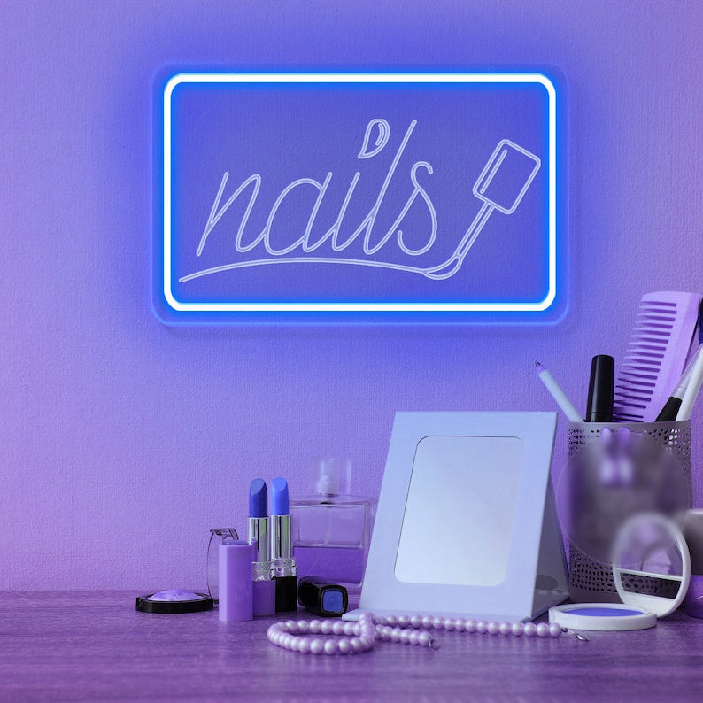 Nail Led neon sign, Nail salon decor, LED neon sign, Manicure vibes, Nail art enthusiast, Vibrant lighting, Nail care ambiance, Stylish nail salon, Illuminated sign, Chic nail studio, Trendy LED neon sign, Salon atmosphere, Nail technician pride, Nail appointment excitement, Beauty shop decor