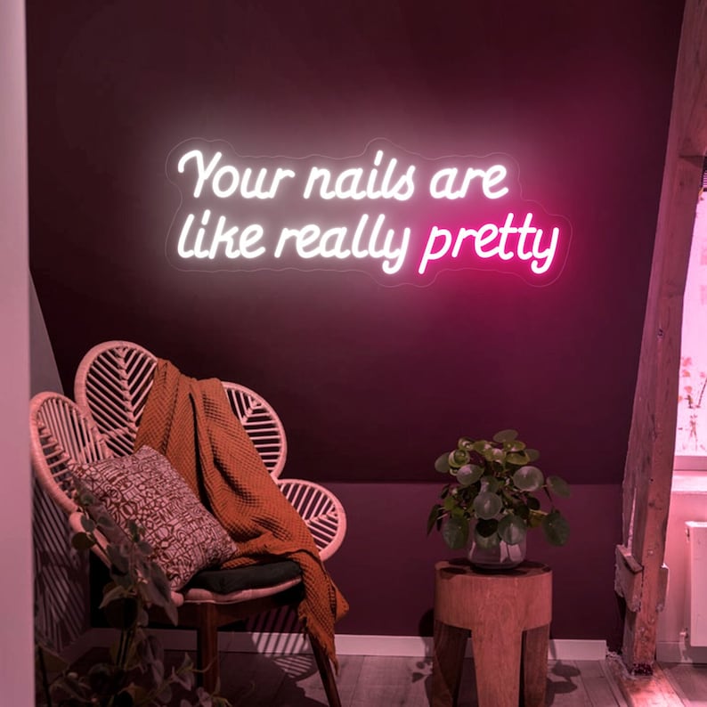 Your lashes are like really pretty neon, Neon sign, Beauty salon decor, Lash extensions compliment, Complimentary salon sign, Vibrant lighting, Stylish ambiance, Illuminated sign, Trendy neon sign, Chic beauty studio, Salon atmosphere, Lash artist pride, Compliment-inspired decor.