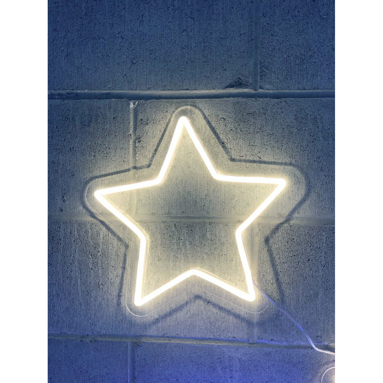  Letrero de estrellas de neón, luz LED con forma de letrero de  estrella, luces de neón de estrellas blancas cálidas, luz de pared de neón  blanca cálida USB o funciona con