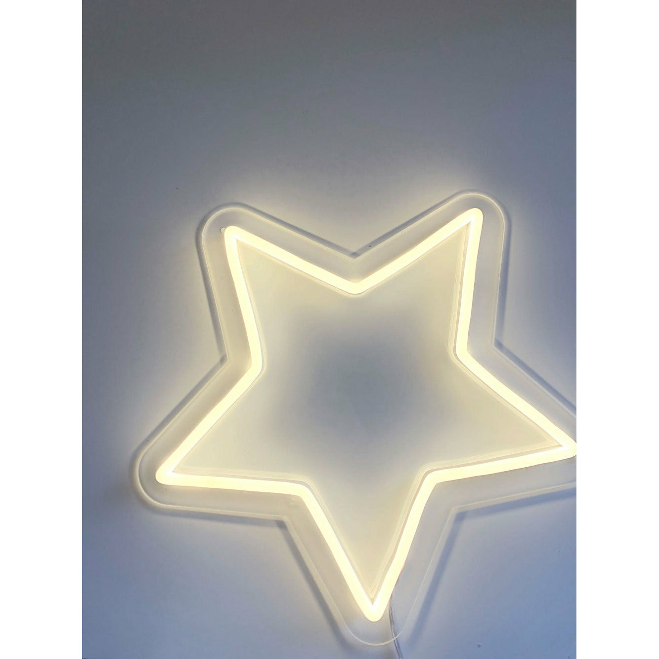  Letrero de estrellas de neón, luz LED con forma de letrero de  estrella, luces de neón de estrellas blancas cálidas, luz de pared de neón  blanca cálida USB o funciona con